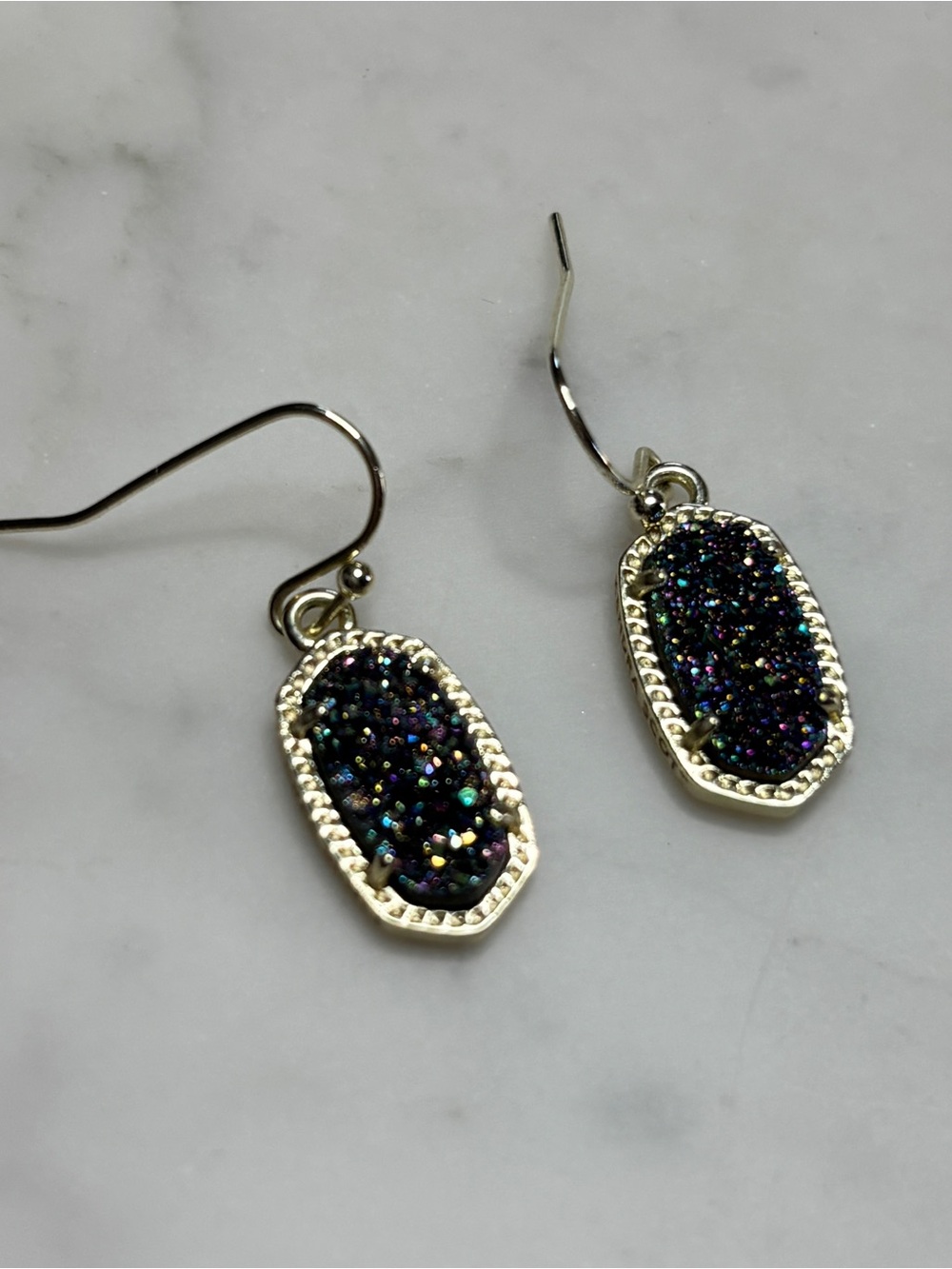 Kendra Scott Lee Iridescent Multicolor Druzy Teardrop Earrings
